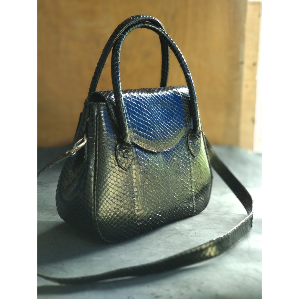 Tas Handbag Kulit Ular Asli Fashionable dan Elegan