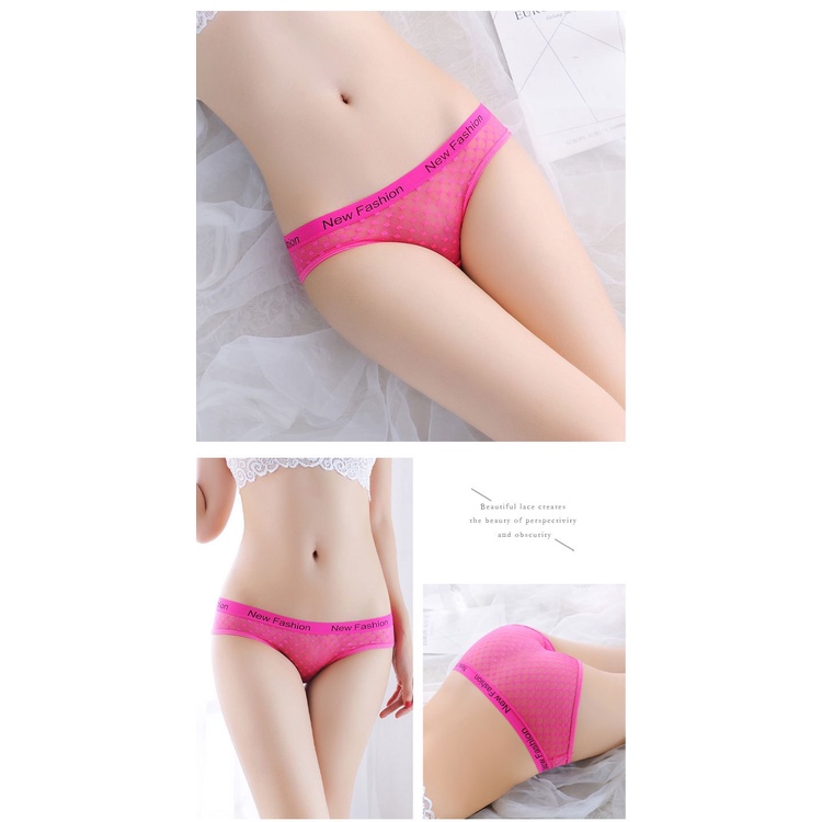 Celana Dalam Brief Wanita Renda transparan Sexy Low Waist Celana 3C158