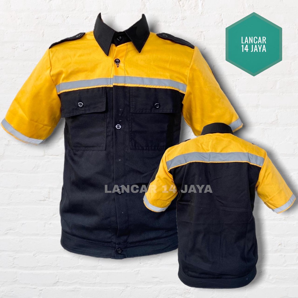 Wearpack Atasan Kombinasi / Kemeja Kombinasi / Kemeja Safety Lengan Pendek Kombinasi / Wearpack / Katelpak Safety Skotlet / Atasan Kemeja Kerja / Atasan Katelpak Pendek