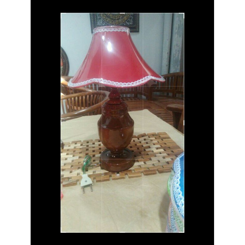 lampu tidur lampu hias lampu sudut ruangan dari kayj jati