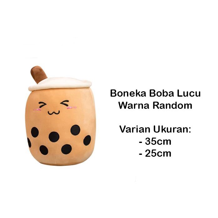 Boneka BOBA Bubble Milk Tea Lucu Random - Boneka Viral Premium Quality - Tinggi 35cm