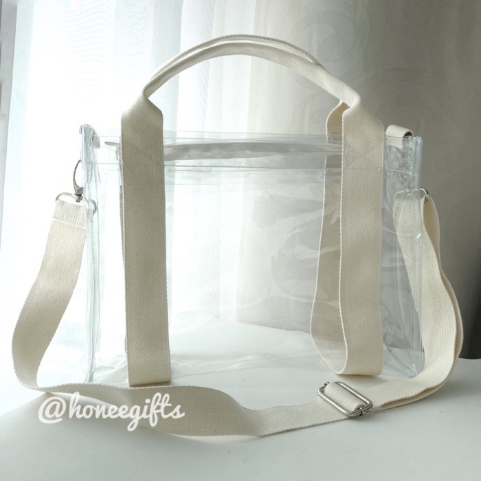 

✨ BISA COD ✨ Tas daily cemplung tote bag besar resleting pvc mika transparan kado