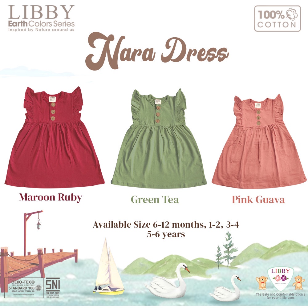 Libby Baby Earth Colors Series Nara Dress Pakaian Anak Perempuan