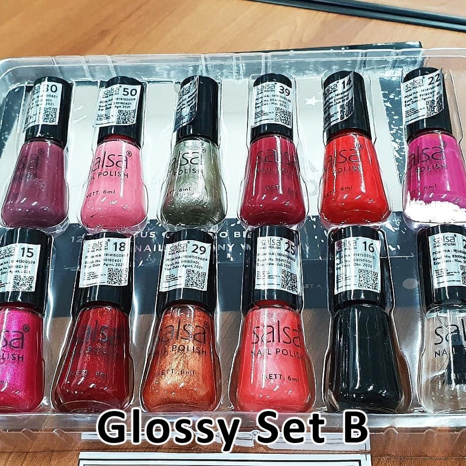 Salsa Nail Polish (Ecer) Nude Series 01  Nude 02 Matte Set A Glossy Set B Cat kuku (VH)