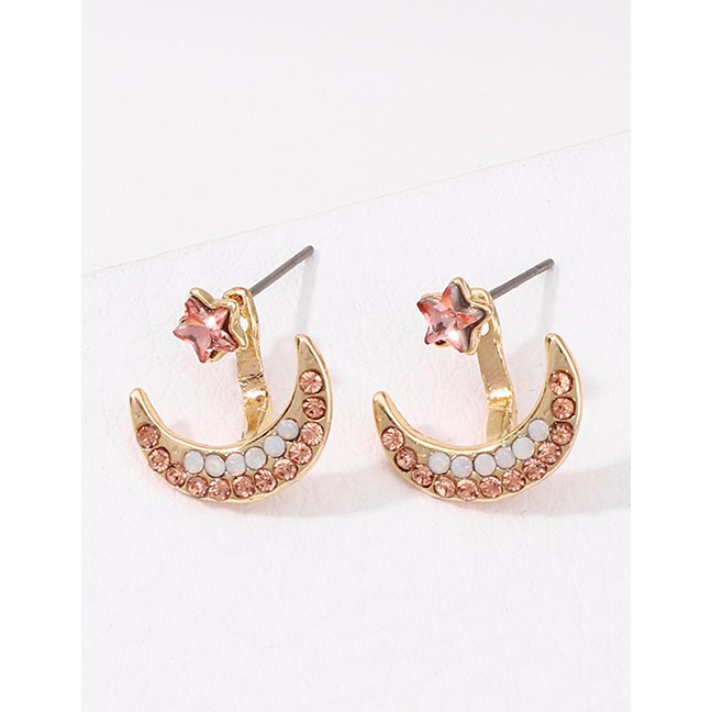Lrc Anting Tusuk Fashion Gold After Hanging Stars Moon And Color