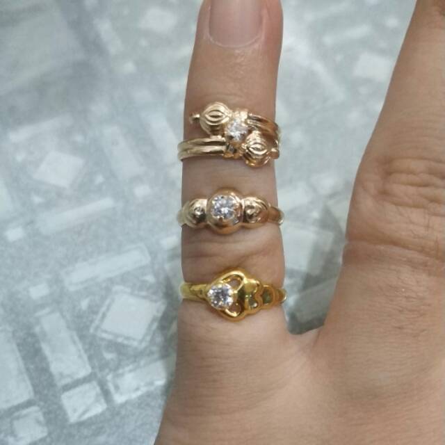 Cincin anak tanggung ukuran kecil anak dan dewasa emas asli kadar 700 70% 16k 22 surabaya permata 4 5 6 7 8 9