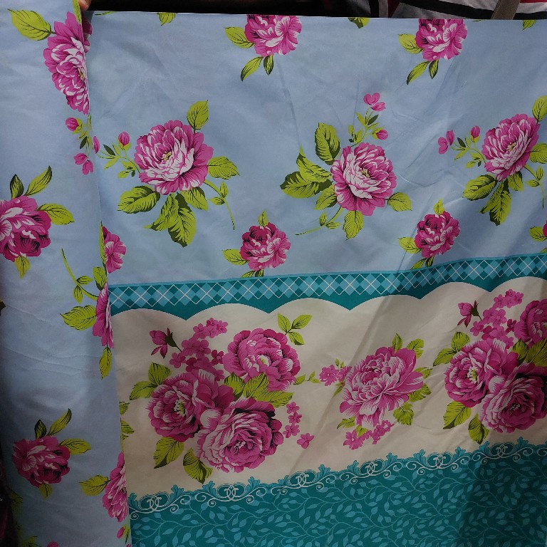 Bahan Kain Sprei Meteran Katun Microtex Disperse Motif Bunga