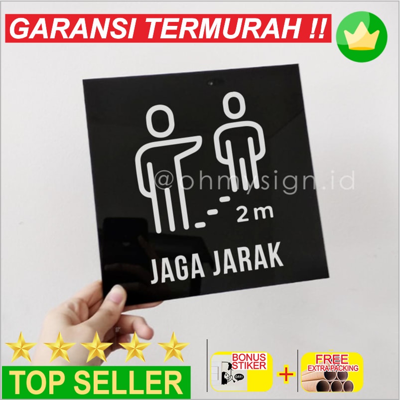 

Grosir Sign Jaga Jarak Akrilik | 20 x 20 cm | Sign Board Akrilik Elegan