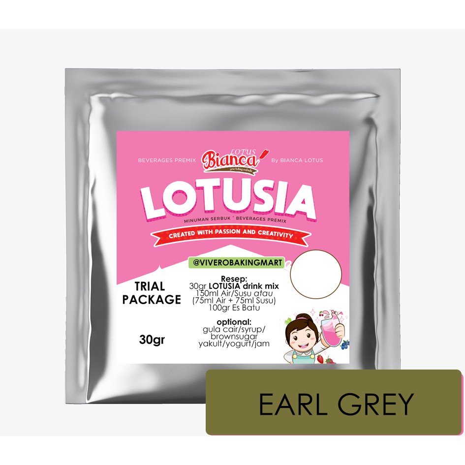 30gr Lotusia Earl Grey Drink Premix (TRIAL PACKAGE)