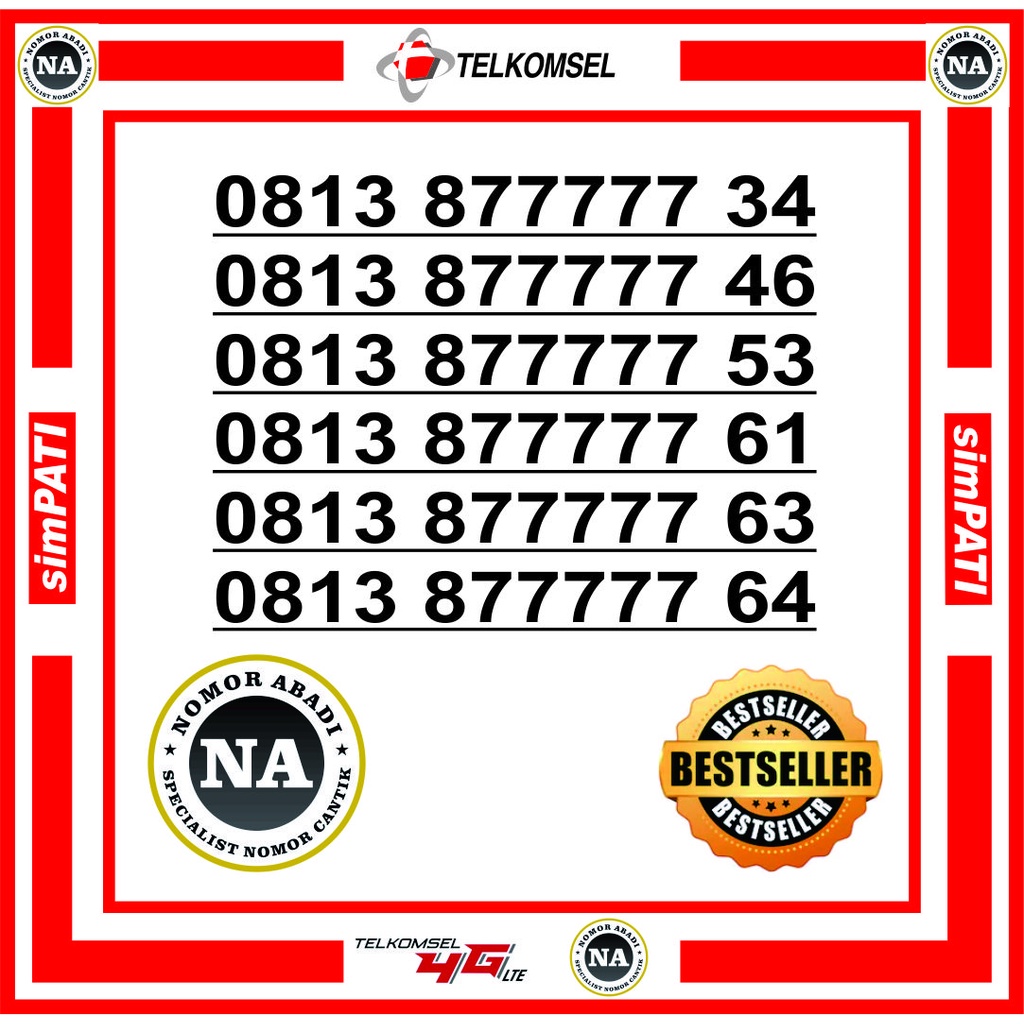 NOMOR CANTIK SIMPATI 4G 77777 H400