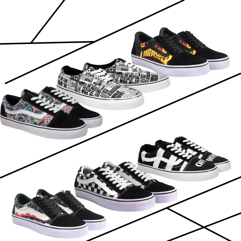 BISA COD Sepatu Pria Full Variasi Motif Keren Style Cowo Casual Sekolah Santai (PROMO TERBATAS)