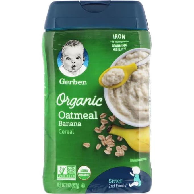 

[BISA BAYAR DITEMPAT] Gerber, Organic Oatmeal Cereal, Sitter, Banana , 8 oz (227 g) Kode 796