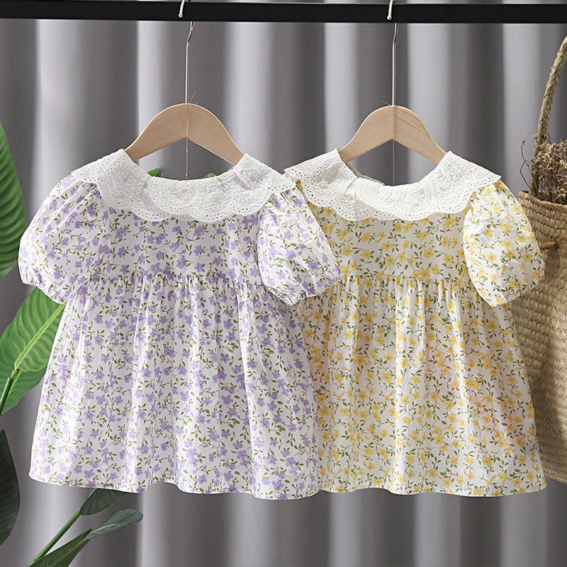【Happy Baby】0-5TahunQZ-38 Dress anak perempuan/Dress putri lengan pendek motif bunga Fashion Anakr