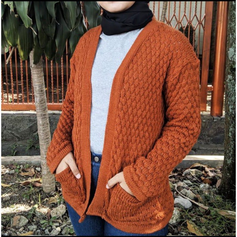 CARDIGAN OVERSIZE POPCORN/NANAS CARDIGAN/RAJUT PREMIUM WANITA/ATASAN WANITA/NANAS  POPCORN
