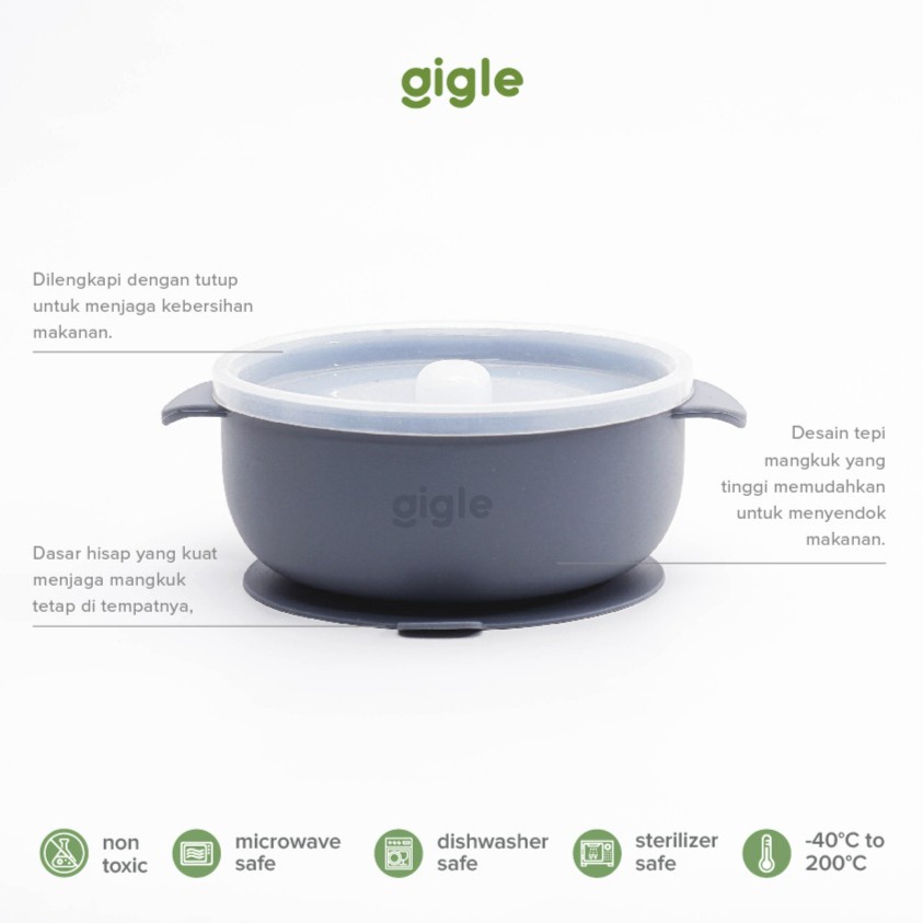 Gigle Baby Silicone Suction Bowl Mangkok Makan Bayi Silikon Anti Slip