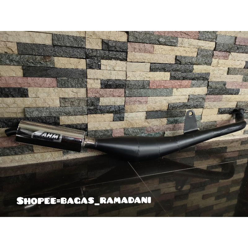 Knalpot Yamaha Alfa model standar racing AHM||Knalpot Yamaha Alfa
