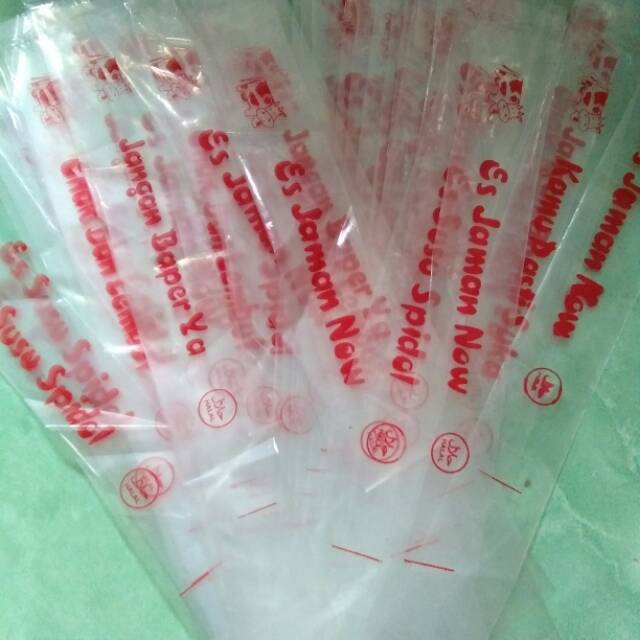 Plastik  es lilin sablon jaman now termurah