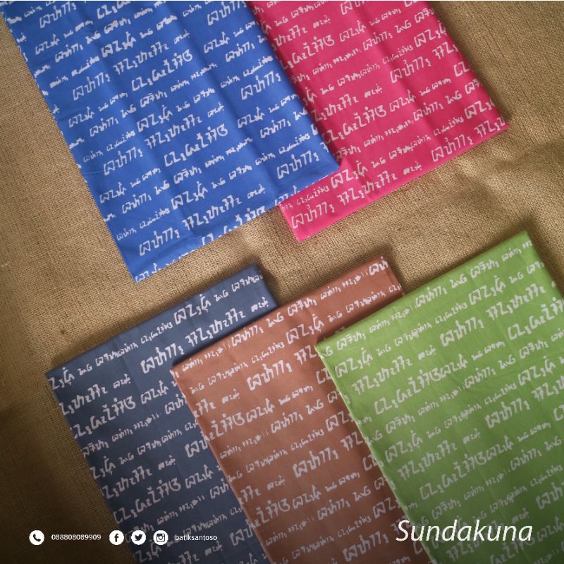 Batik Santoso Sundakuna - Kain Batik Bandung Aksara Sunda Cap Sewarna