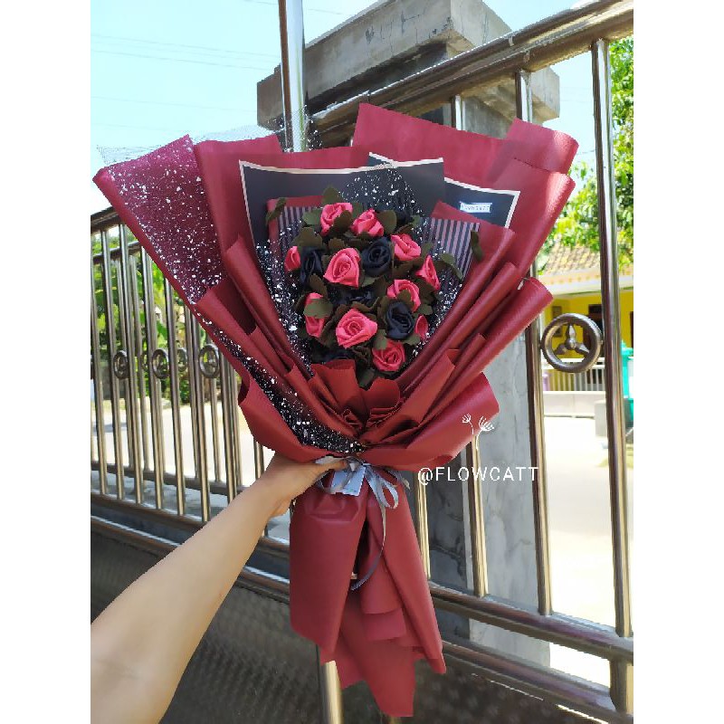 Bucket Satin Premium / Buket Bunga Besar