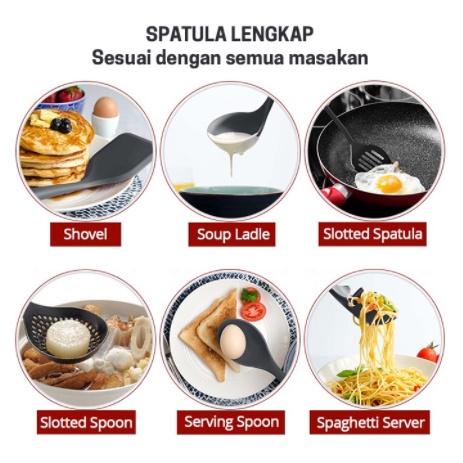 SPATULA SET LENGKAP ISI 6 PCS