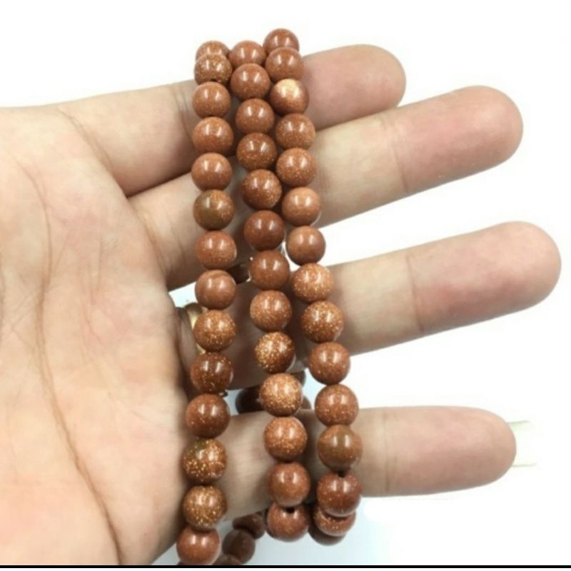 tasbih batu pasir intan natural 99 butir pasir emas