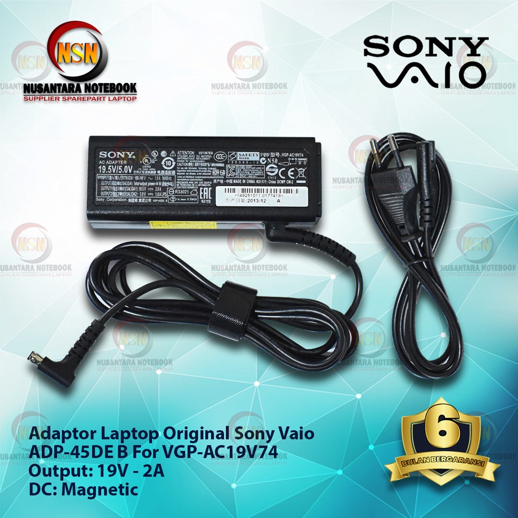 Adaptor Charger Original Sony Vaio VGP-AC19V74 19.5V-2A 5-1A Magnetic