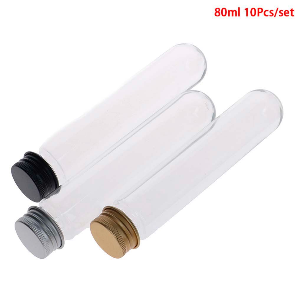 QUINTON Plastic Refillable Bottle Empty Separate Bottling Test Tube Travel Aluminum Caps High Quality Cosmetic Bottle Bath Salts Vial