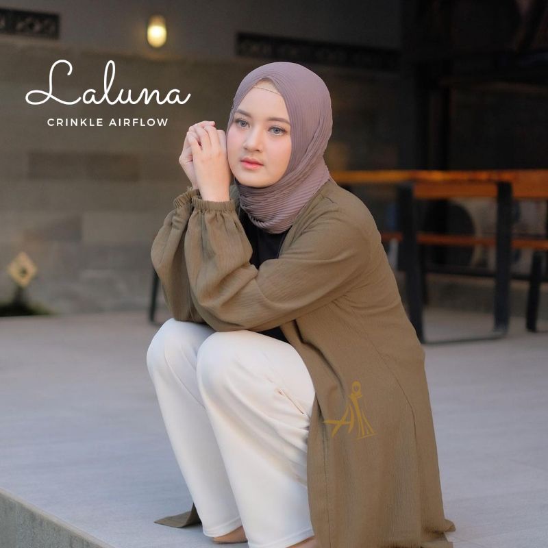 Laluna Basic Outer Premium - Crinkle Airflow Cardigan Casual