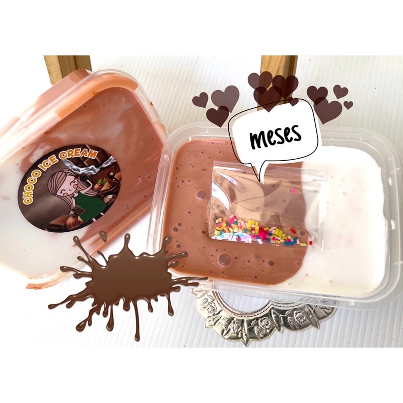 Choco Ice Cream Slime 200cc/Slime Variasi by Rossie Shop/Free Bonus untuk Setiap Pembelian Slime