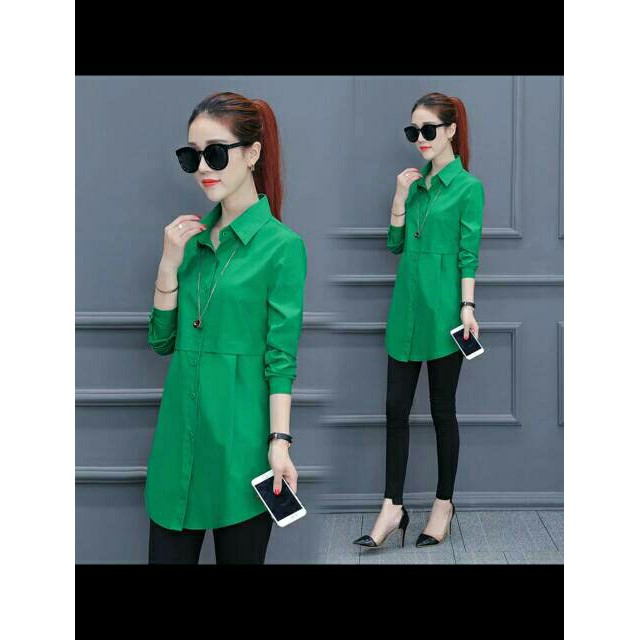 Atasan Tunik Blouse Tunik Busana Muslim Tunik Glory Wanita - Putih, L