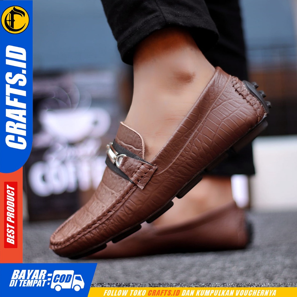 Crafts Granolah - Sepatu Kulit Casual Slip On Kerja Pria