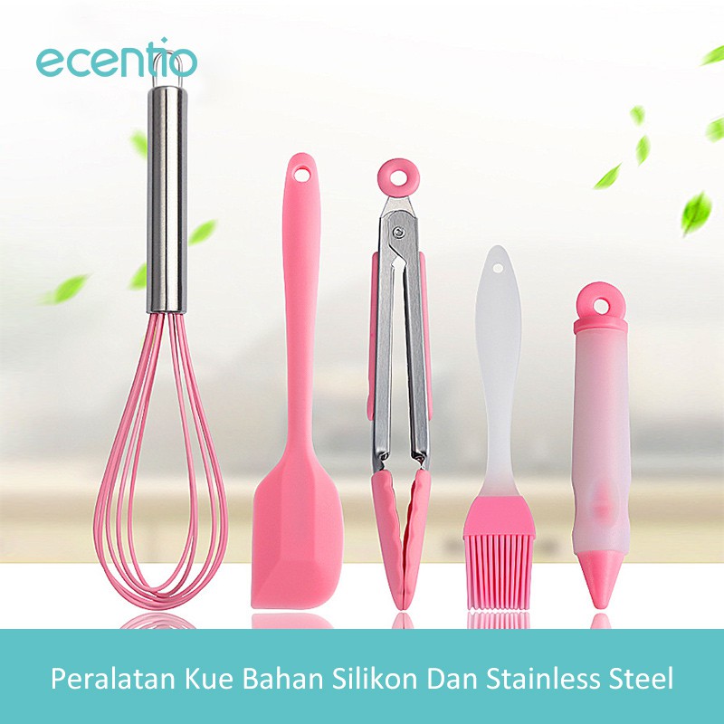 

Ecentio 5 Pcs Sillicone Cooking Tools/Baking Utensils Heat-Resistant Silicone Non-Stick Cooking Tool