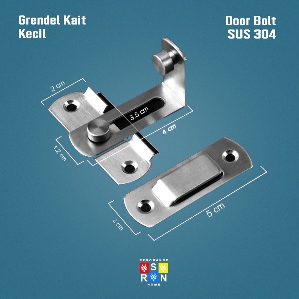 Grendel Kait Siku Sus 304 / Slot Pintu Geser Sliding Size Kecil Resonance Home