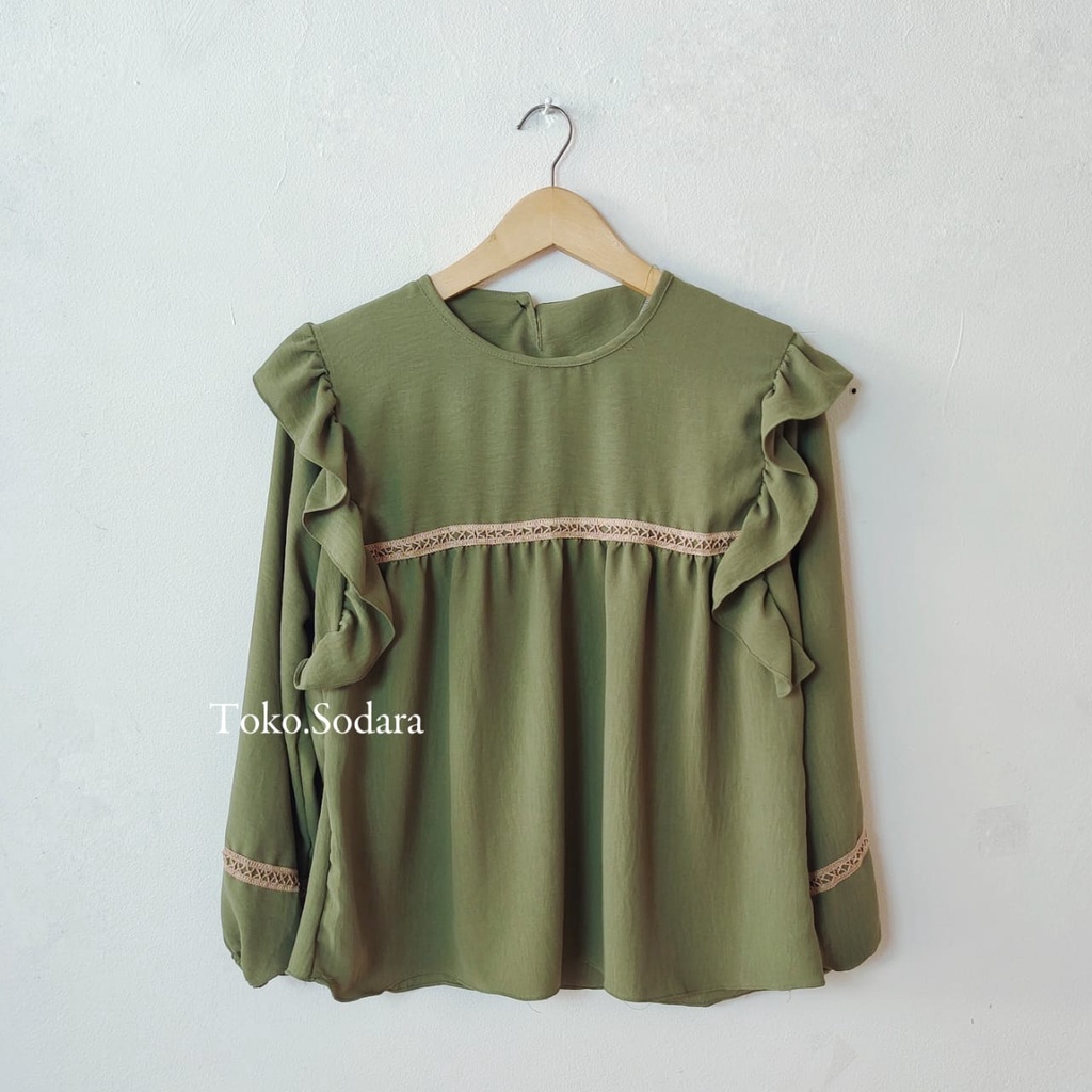 Blouse Aliena Crincle Motif Dada // Blouse wanita // Blouse Crincle Murah