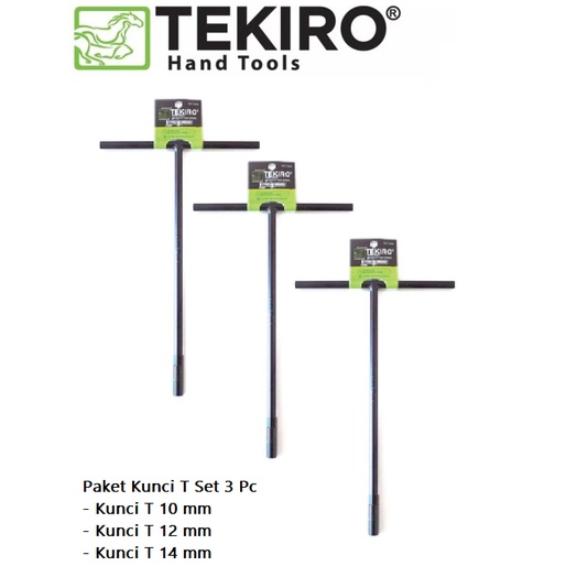 Tekiro T Type Socket Wrench 3 Pc / Kunci Sok Socket T 10 12 14 Original 100 %