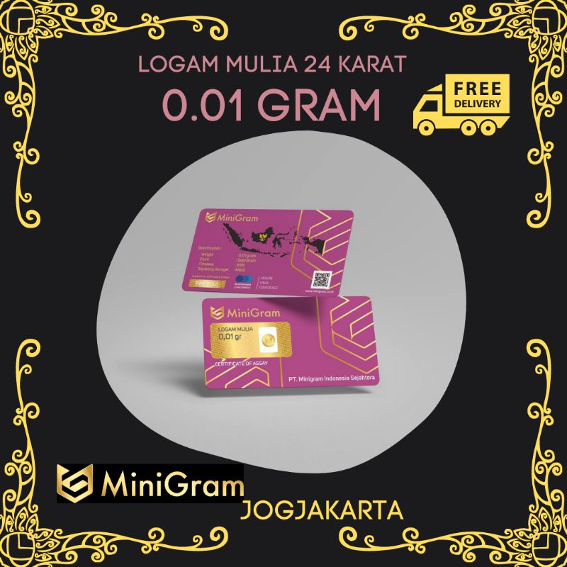 Emas Minigram 0.01 gram 24 karat Bersertifikat resmi