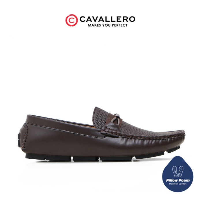 Sepatu Pria loafers moccasin Cavallero Paolo Coklat