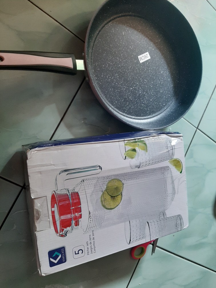 Drink Set Kaca 5 Buah Water Jug Picher Teko Air Minum