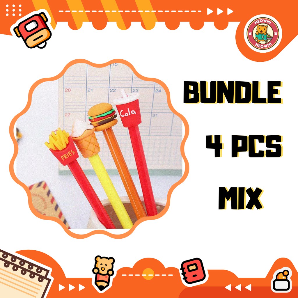 

Pulpen Motif Hamburger Fast Food Bundle 4 Pcs Mix Warna PN0351