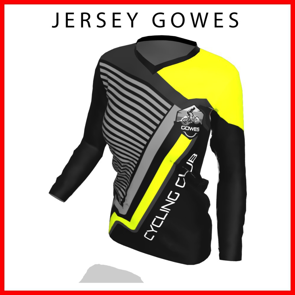 Baju Kaos Jersey Sepeda Gowes Wanita Cewek Perempuan Lengan Panjang Printing-104