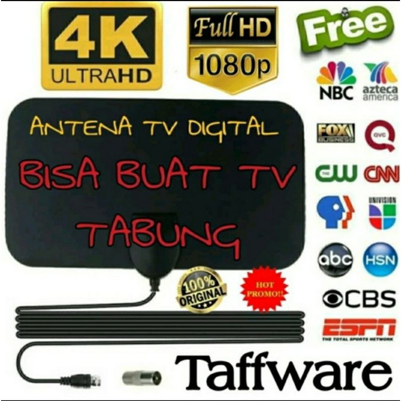 Antena TV Penguat Signal / Antena Ampuh Jernih 4K / Penguat Antena Saluran TV