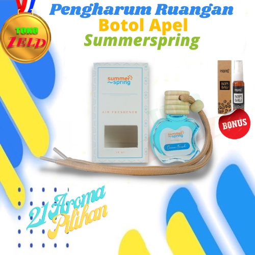 Summer Spring Parfum Pengharum Pewangi Ruangan Mobil Kamar Tidur Mandi Lemari Pakaian Botol Apel 10m