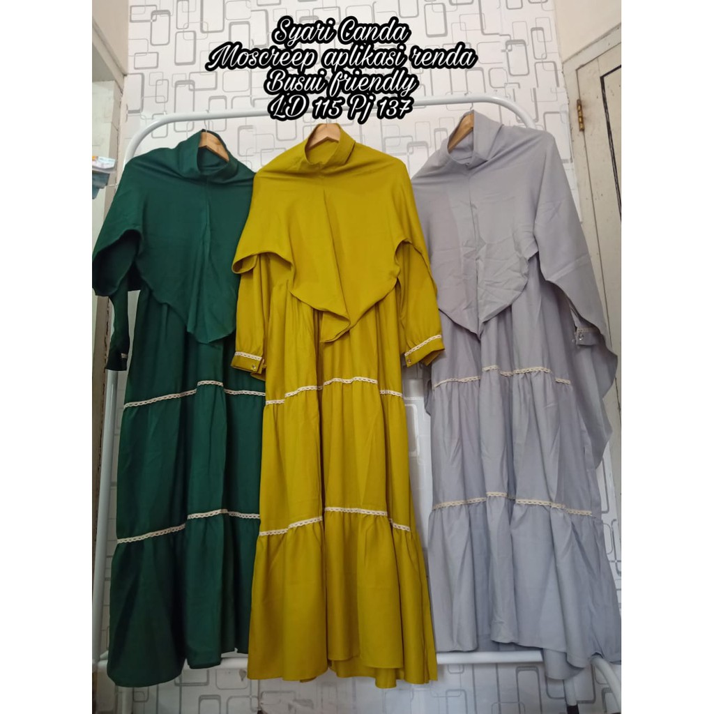 (NVS-029) SYARI CANDA  / SYARI BUSUI  / GAMIS KATUN RAYON / KHIMAR / GAMIS BUSUI / DRESS TERBARU