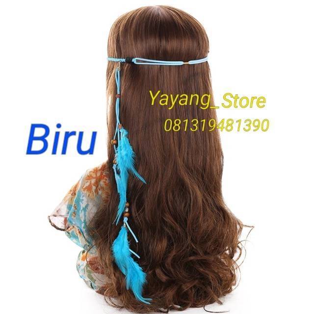 HEADBAND HEADPIECE IKAT HIASAN KEPALA RAMBUT BULU INDIAN  BOHEMIAN BOHO