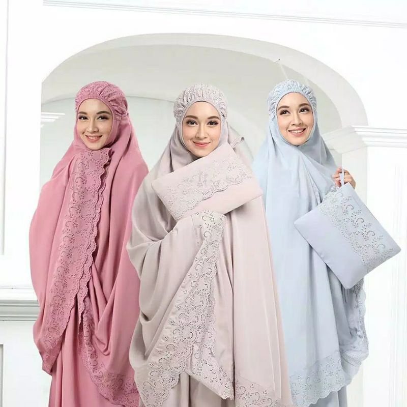 Mukena Dewasa Katun Premium Khodijah Bordir Free Tas