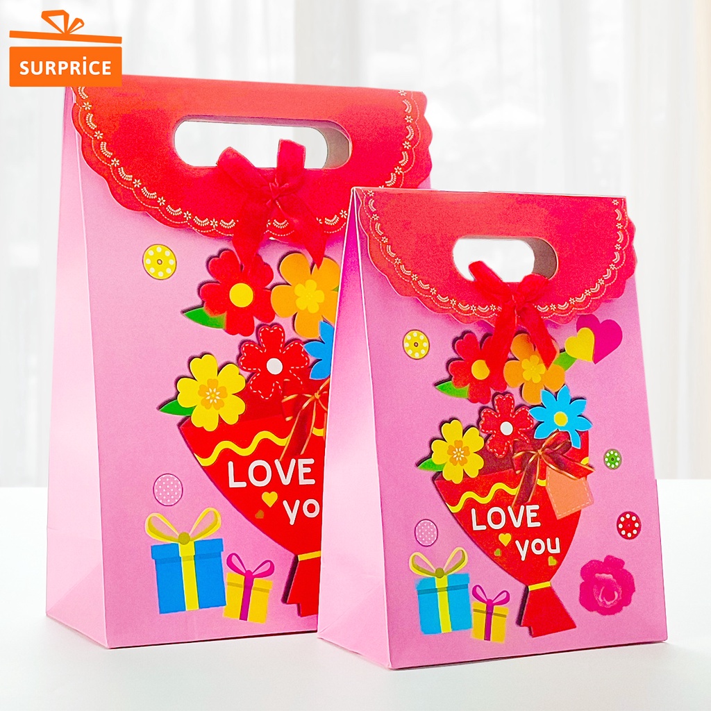 

Surprice Paper Bag Ukuran 14.5x21x7cm / Paper Bag Corak / Goodie Bag / Tas Kado