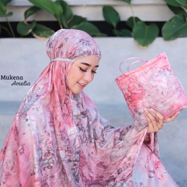 Mukena Parasut Premium / Mukena Traveling Dewasa Jumbo Murah Free Mini Pouch dan Mini Sajadah