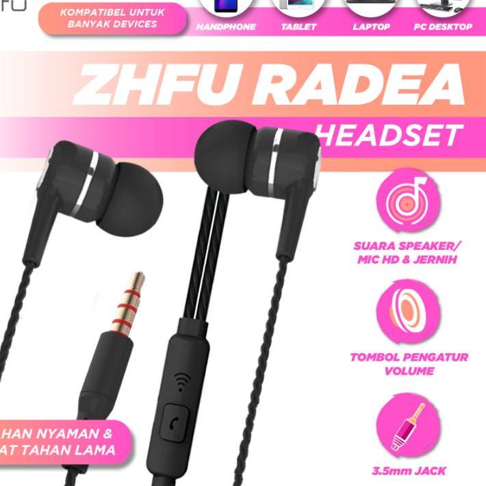 ☉ Zhfu Radea Premium Earphone Headset Handsfree Ultra Bass ❆