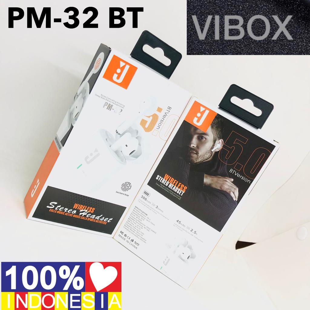 Headset Bluetooth VIBOX TWS PM-32 Wireless Earphone J-B-L TWS J PM-32 PROMO SULTAN