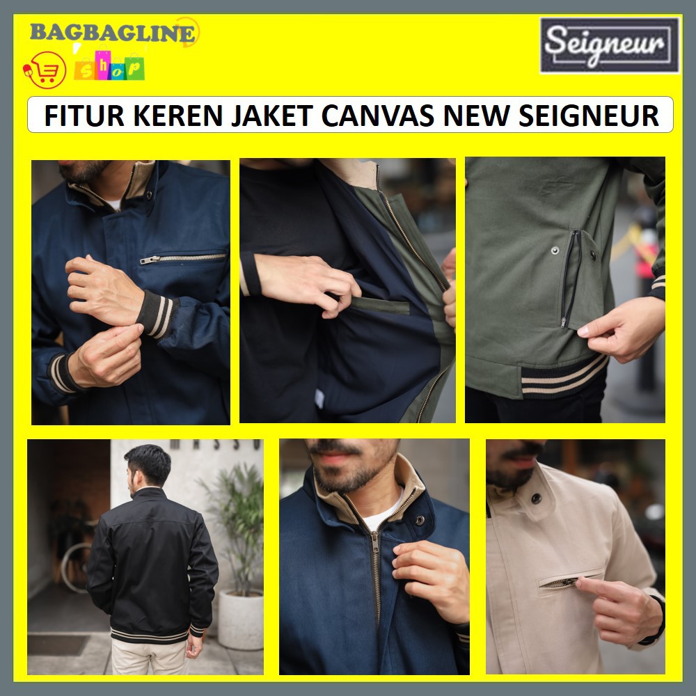 JAKET PRIA BAHAN CANVAS DISTRO TERBARU DEWASA KEREN CASUAL MURAH JUMBO ORI SEIGNEUR